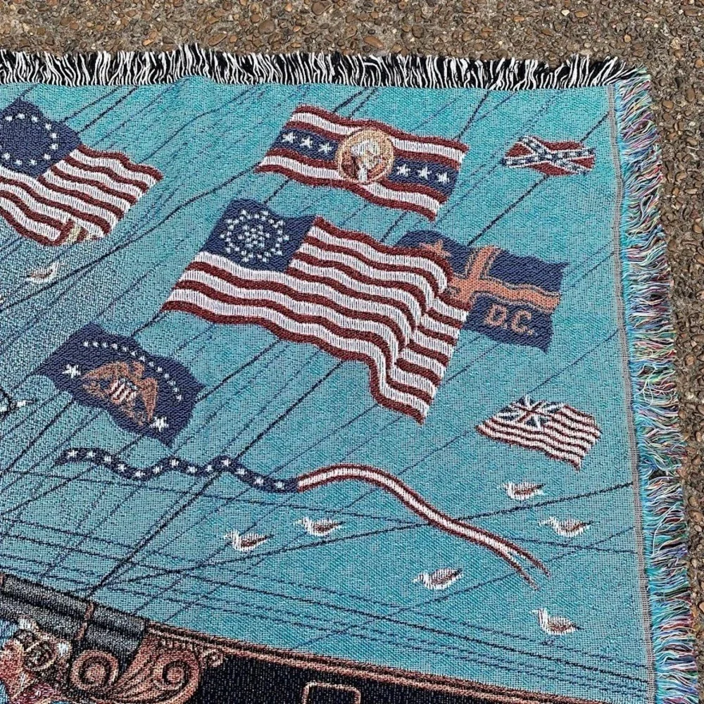 Charles Wysocki Antique Store Quilts Village‎ Home Woven Blanket Throw Tapestry